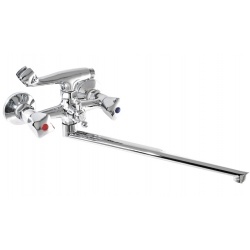 Смеситель для ванны Santrek Aqua 325 Classic SL504, двухвентильный, ручной душ, длинный излив, хром