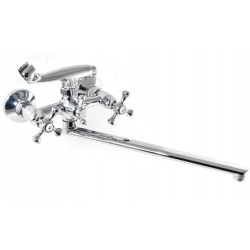 Смеситель для ванны Santrek Aqua 325 Classic SL594, двухвентильный, ручной душ, длинный излив, хром