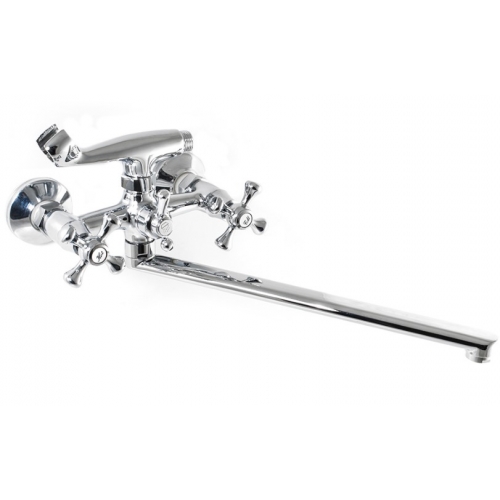 Смеситель для ванны Santrek Aqua 325 Classic SL594, двухвентильный, ручной душ, длинный излив, хром купить в интернет магазине Санрай73