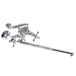 Смеситель для ванны Santrek Aqua 325 Classic SL601, двухвентильный, ручной душ, длинный излив, хром