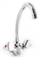 Смеситель для кухни Santrek Aqua 405 Classic SL503, двухвентильный, поворотный излив, хром