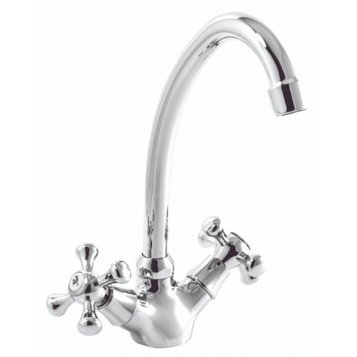 Смеситель для кухни Santrek Aqua 405 Classic SL594, двухвентильный, поворотный излив, хром купить в интернет магазине Санрай73