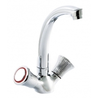 Смеситель для кухни Santrek Aqua 410 Classic Lux SL535 двухвентильный, поворотный излив, хром