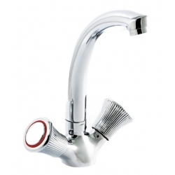 Смеситель для кухни Santrek Aqua 410 Classic Lux SL535 двухвентильный, поворотный излив, хром