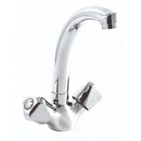 Смеситель для кухни Santrek Aqua 410 Classic Lux SL537, двухвентильный, поворотный излив, хром