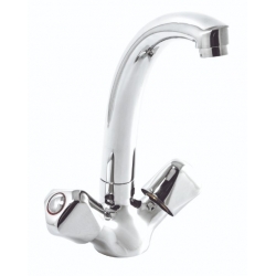 Смеситель для кухни Santrek Aqua 410 Classic Lux SL537, двухвентильный, поворотный излив, хром