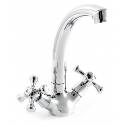 Смеситель для кухни Santrek Aqua 410 Classic Lux SL594, двухвентильный, поворотный излив, хром