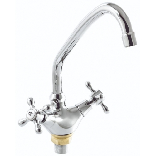 Смеситель для кухни Santrek Aqua 415 Classic SL596, двухвентильный, поворотный излив, хром купить в интернет магазине Санрай73