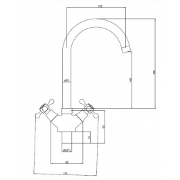 Смеситель для кухни Santrek Aqua 420 Classic Lux SL535, двухвентильный, поворотный излив, хром