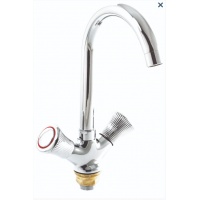 Смеситель для кухни Santrek Aqua 420 Classic Lux SL535, двухвентильный, поворотный излив, хром