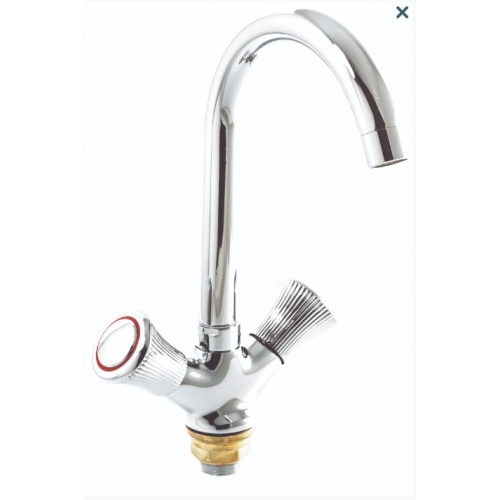 Смеситель для кухни Santrek Aqua 420 Classic Lux SL535, двухвентильный, поворотный излив, хром купить в интернет магазине Санрай73