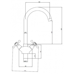Смеситель для кухни Santrek Aqua 420 Classic Lux SL592, двухвентильный, поворотный излив, хром