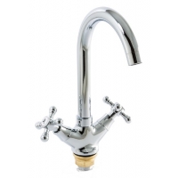 Смеситель для кухни Santrek Aqua 420 Classic Lux SL592, двухвентильный, поворотный излив, хром