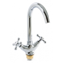 Смеситель для кухни Santrek Aqua 420 Classic Lux SL592, двухвентильный, поворотный излив, хром