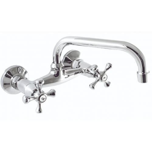 Смеситель для кухни Santrek Aqua 495 Classic SL594, настенный, двухвентильный, хром купить в интернет магазине Санрай73