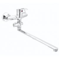 Смеситель для ванны Santrek Aqua 710 Standart SB03/19, однорычажный, длинный излив, ручной душ, хром