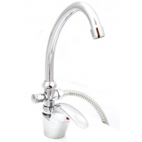 Смеситель для кухни Santrek Aqua 745 Standart SB75, однорычажный, C-излив, ручной душ хром