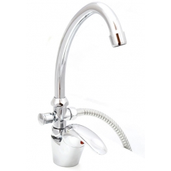 Смеситель для кухни Santrek Aqua 745 Standart SB75, однорычажный, C-излив, ручной душ хром