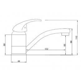 Смеситель для кухни Santrek Aqua 765 Standart SB75, однорычажный, поворотный короткий излив, хром