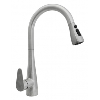 Смеситель для кухни Santrek Aqua 830 INOX нержавеющая сталь, выдвижной излив