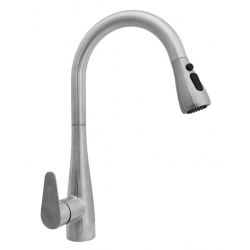 Смеситель для кухни Santrek Aqua 830 INOX нержавеющая сталь, выдвижной излив