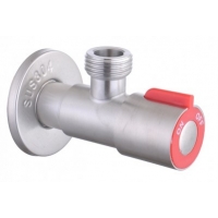 Кран угловой 1/2"НР/НР Fmark для стиральной машины, сатин, красный