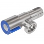 Кран угловой 1/2"НР х 3/4"НР Fmark для стиральной машины, сатин, синий
