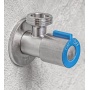 Кран угловой 1/2"НР х 3/4"НР Fmark для стиральной машины, сатин, синий