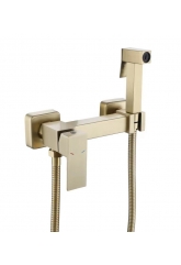 Смеситель с гигиеническим душем Savol S-FXQ007C, однорычажный, матовое золото