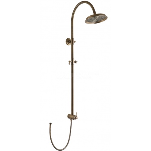 Душевой гарнитур SmartSant верхний душ 228 мм, штанга, шланг 800 мм, держатель ручного душа, бронза купить в интернет магазине Санрай73