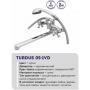 Смеситель для ванны Turdus 05-1 VD, двухвентильный, длинный излив, ручной душ, хром