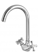 Смеситель для кухни Turdus 05 K1, двухвентильный, поворотный излив, хром