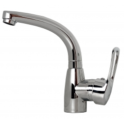 Смеситель для кухни Turdus 07 K1, однорычажный, поворотный излив, хром