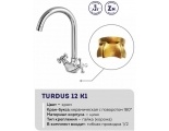 Смеситель для кухни Turdus 12 K1, двухвентильный, поворотный излив, хром