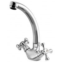 Смеситель для кухни Turdus 12 K2, двухвентильный, поворотный излив, хром