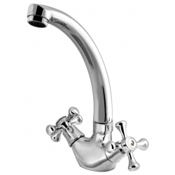 Смеситель для кухни Turdus 12 K2, двухвентильный, поворотный излив, хром
