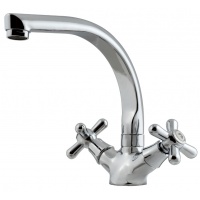 Смеситель для кухни Turdus 16 K, двухвентильный, поворотный излив, хром