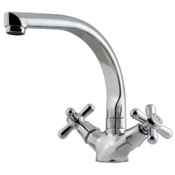Смеситель для кухни Turdus 16 K, двухвентильный, поворотный излив, хром