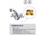 Смеситель для раковины Turdus 05 R, двухвентильный, С-излив, хром