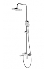 Душевая система Valfex Adara Chrome, однорычажная, излив, тропический и ручной душ, штанга, хром