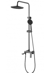 Душевая система Valfex Adara Graphite, однорычажная, излив, тропический и ручной душ, штанга, графит