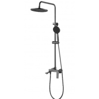 Душевая система Valfex Adara Graphite, однорычажная, излив, тропический и ручной душ, штанга, графит