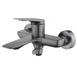 Смеситель для ванны Valfex Adara Graphite, однорычажный, короткий излив, ручной душ, графит