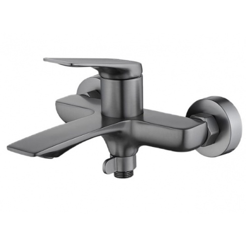 Смеситель для ванны Valfex Adara Graphite, однорычажный, короткий излив, ручной душ, графит купить в интернет магазине Санрай73