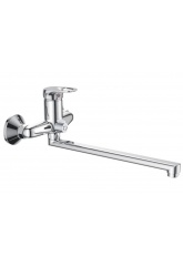 Смеситель для ванны Valfex Altarin Chrome, однорычажный, длинный излив, ручной душ, хром