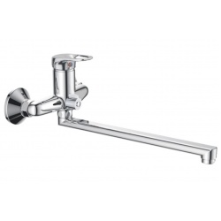 Смеситель для ванны Valfex Altarin Chrome, однорычажный, длинный излив, ручной душ, хром