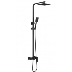 Душевая система Valfex Antares Steel Black, однорычажная, излив, тропический и ручной душ, штанга, ч