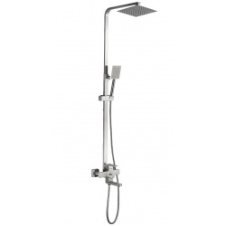 Душевая система Valfex Antares Chrome, однорычажная, излив, тропический и ручной душ, штанга, хром Душевая система Valfex Antares Chrome, однорычажная, излив, тропический и ручной душ, штанга, хром