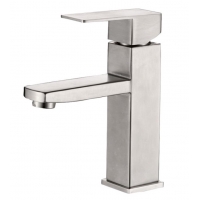 Смеситель для раковины Valfex Antares Steel, однорычажный, средний Г-излив, сталь