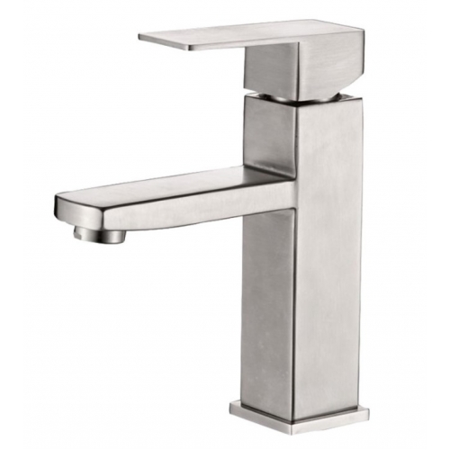 Смеситель для раковины Valfex Antares Steel, однорычажный, средний Г-излив, сталь купить в интернет магазине Санрай73